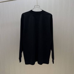 グッチ ロゴ刺繍 クルーネック 長袖スウェットシャツ Tシャツ オフホワイト ブラック メンズ レディース