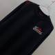 グッチ ロゴ刺繍 クルーネック 長袖スウェットシャツ Tシャツ オフホワイト ブラック メンズ レディース