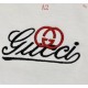 グッチ ロゴ刺繍 クルーネック 長袖スウェットシャツ Tシャツ オフホワイト ブラック メンズ レディース