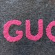GUCCI グッチ フロントロゴ 刺繍 ニットフーディー パーカー グレー × ピンク ウールブレンド 男女兼用 肖戦同款
