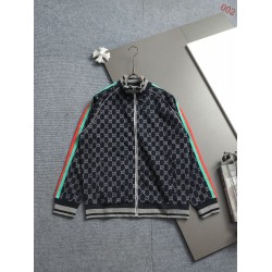 GUCCI グッチ 80s レトロ ダブルG総柄 シェリーライン スタンドカラー トラックジャケット ジップアップ ブルゾン ブラック 男女兼用