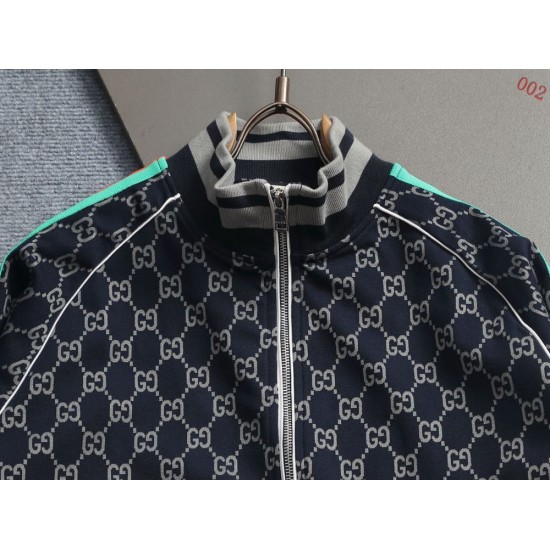 GUCCI グッチ 80s レトロ ダブルG総柄 シェリーライン スタンドカラー トラックジャケット ジップアップ ブルゾン ブラック 男女兼用