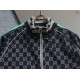 GUCCI グッチ 80s レトロ ダブルG総柄 シェリーライン スタンドカラー トラックジャケット ジップアップ ブルゾン ブラック 男女兼用