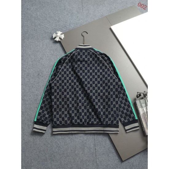 GUCCI グッチ 80s レトロ ダブルG総柄 シェリーライン スタンドカラー トラックジャケット ジップアップ ブルゾン ブラック 男女兼用