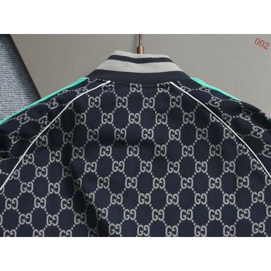 GUCCI グッチ 80s レトロ ダブルG総柄 シェリーライン スタンドカラー トラックジャケット ジップアップ ブルゾン ブラック 男女兼用
