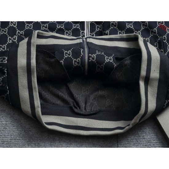 GUCCI グッチ 80s レトロ ダブルG総柄 シェリーライン スタンドカラー トラックジャケット ジップアップ ブルゾン ブラック 男女兼用