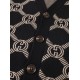 GUCCI グッチ モヘア ウール混紡 モノグラム GG総柄 Vネック カーディガン ニットセーター ブラック×ベージュ 男女兼用