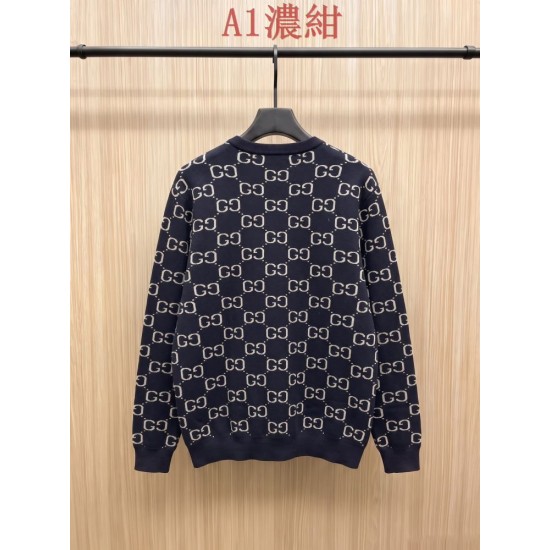 GUCCI グッチ GG総柄 モノグラム クルーネック ニットセーター 4色展開 プルオーバー 男女兼用
