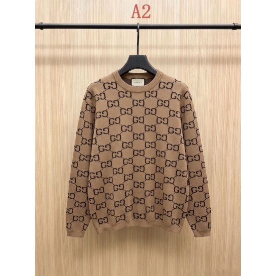 GUCCI グッチ GG総柄 モノグラム クルーネック ニットセーター 4色展開 プルオーバー 男女兼用