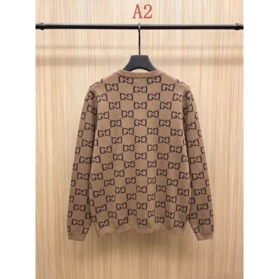 GUCCI グッチ GG総柄 モノグラム クルーネック ニットセーター 4色展開 プルオーバー 男女兼用