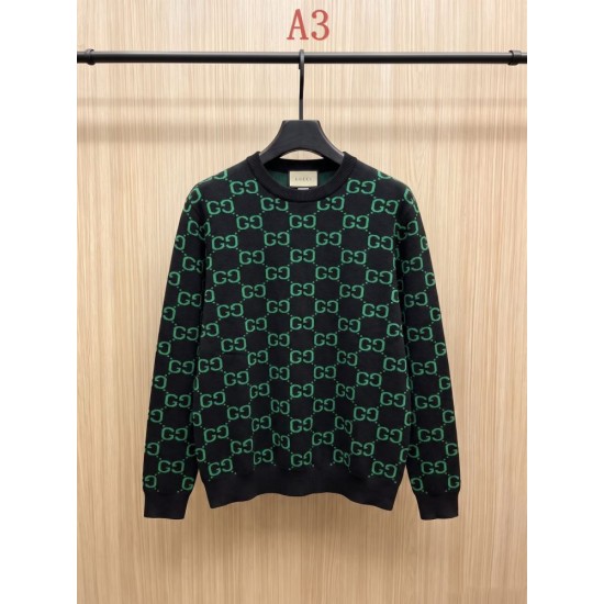 GUCCI グッチ GG総柄 モノグラム クルーネック ニットセーター 4色展開 プルオーバー 男女兼用