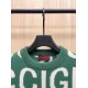 GUCCI グッチ ビッグロゴ ジャカード総柄 クルーネック ニットセーター プルオーバー グリーン×ホワイト 男女兼用