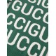GUCCI グッチ ビッグロゴ ジャカード総柄 クルーネック ニットセーター プルオーバー グリーン×ホワイト 男女兼用