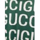 GUCCI グッチ ビッグロゴ ジャカード総柄 クルーネック ニットセーター プルオーバー グリーン×ホワイト 男女兼用