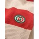 GUCCI グッチ ボーダー ストライプ ポロネック ニットセーター ラガーシャツ レッド×ベージュ 男女兼用