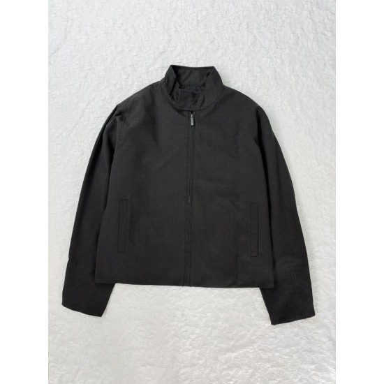 GUCCI グッチ SS26 GG総柄 暗紋ジャカード スタンドカラー ジップアップジャケット ブルゾン ブラック 男女兼用