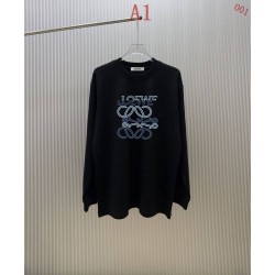 LOEWE ロエベ アナグラム ロゴプリント ロングTシャツ スウェット 長袖 クルーネック 2色展開 男女兼用