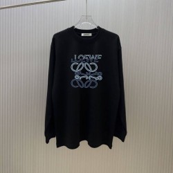 LOEWE ロエベ アナグラム ロゴプリント ロングTシャツ スウェット 長袖 クルーネック 2色展開 男女兼用