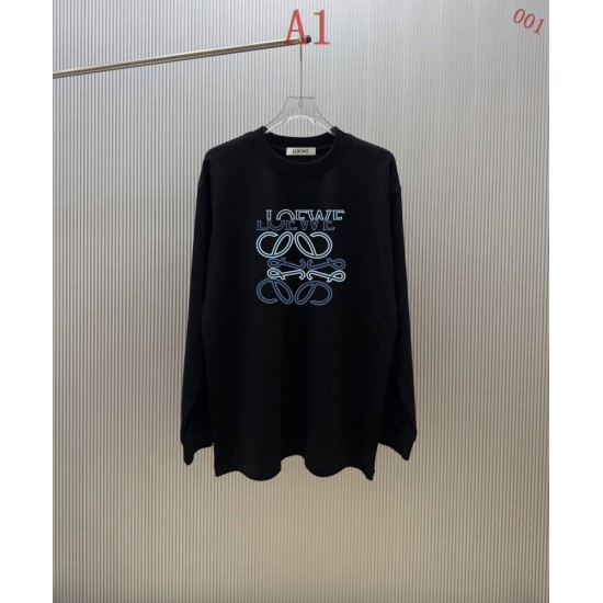 LOEWE ロエベ アナグラム ロゴプリント ロングTシャツ スウェット 長袖 クルーネック 2色展開 男女兼用