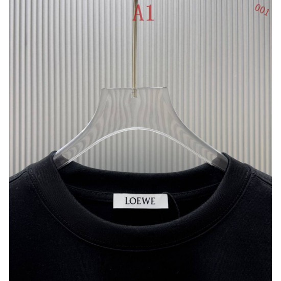 LOEWE ロエベ アナグラム ロゴプリント ロングTシャツ スウェット 長袖 クルーネック 2色展開 男女兼用
