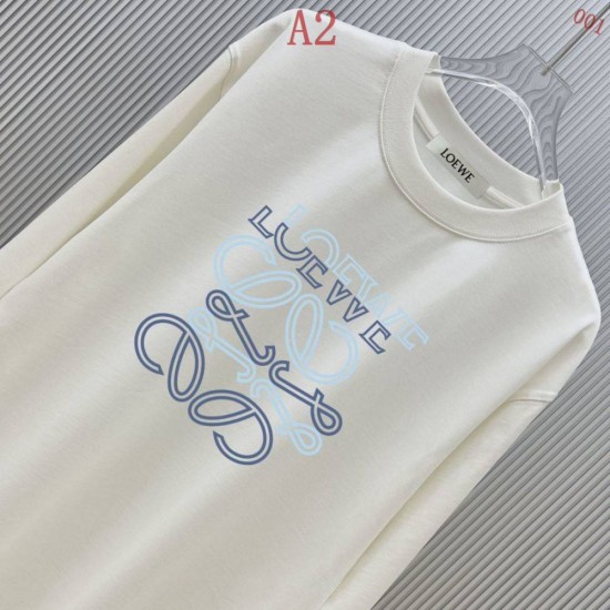 LOEWE ロエベ アナグラム ロゴプリント ロングTシャツ スウェット 長袖 クルーネック 2色展開 男女兼用