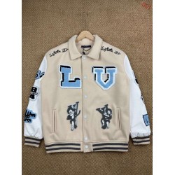 LOUIS VUITTON ルイヴィトン 兔八哥コラボ メルトンウール 切替スタジャン ブルゾン 杏色 男女兼用