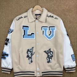 LOUIS VUITTON ルイヴィトン 兔八哥コラボ メルトンウール 切替スタジャン ブルゾン 杏色 男女兼用
