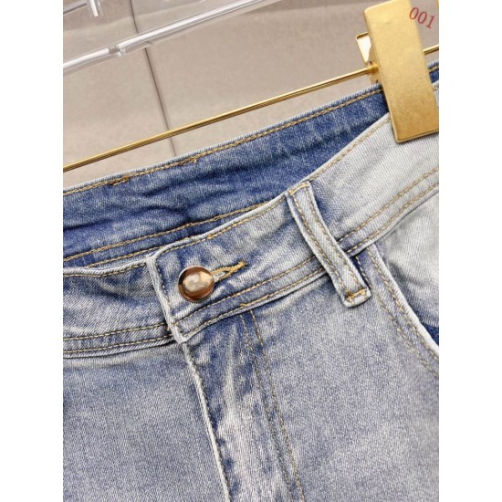LOUIS VUITTON ルイヴィトン 岡山デニム 13oz ウォッシュド ダメージ デニムパンツ ジーンズ ライトブルー メンズ