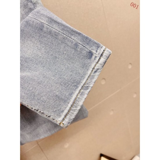 LOUIS VUITTON ルイヴィトン 岡山デニム 13oz ウォッシュド ダメージ デニムパンツ ジーンズ ライトブルー メンズ
