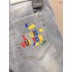 LOUIS VUITTON ルイヴィトン 岡山デニム 13oz ウォッシュド ダメージ デニムパンツ ジーンズ ライトブルー メンズ