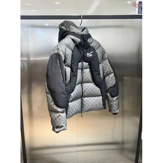 LOUIS VUITTON ルイヴィトン モノグラム 温感変色 温感サーモクロミック ダウンジャケット フード付き メンズ 男女兼用