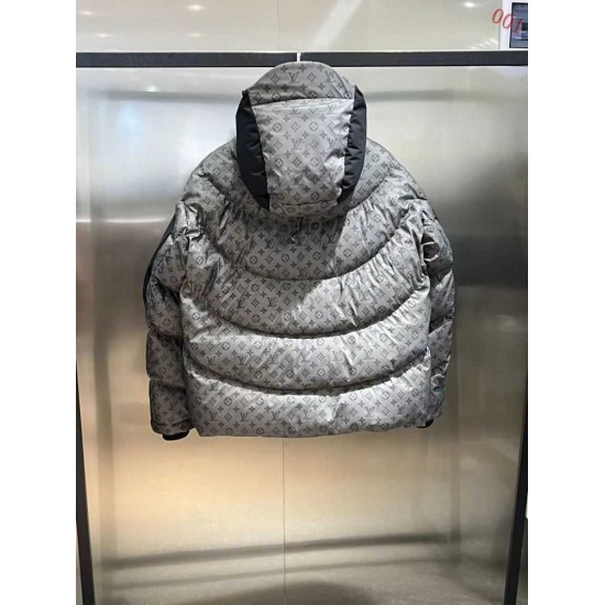 LOUIS VUITTON ルイヴィトン モノグラム 温感変色 温感サーモクロミック ダウンジャケット フード付き メンズ 男女兼用