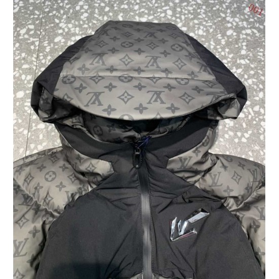 LOUIS VUITTON ルイヴィトン モノグラム 温感変色 温感サーモクロミック ダウンジャケット フード付き メンズ 男女兼用