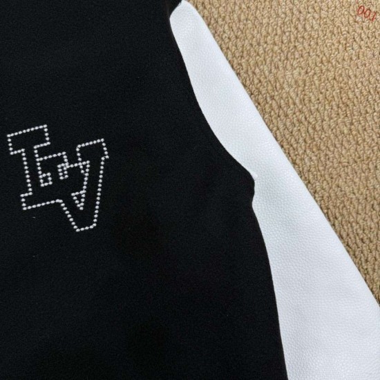 LOUIS VUITTON ルイヴィトン TM1263 タオル刺繍 パッチワーク スタジャン ブルゾン ブラック 男女兼用