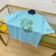 ルイ・ヴィトン タイラー コラボ フォックス・テリア インターシャ ニット半袖Tシャツ 水色 メンズ レディース