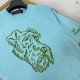 ルイ・ヴィトン タイラー コラボ フォックス・テリア インターシャ ニット半袖Tシャツ 水色 メンズ レディース