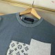 ルイ・ヴィトン 2026SS Monogram 提花切替 ニット半袖Tシャツ ブルー 灰色 メンズ レディース