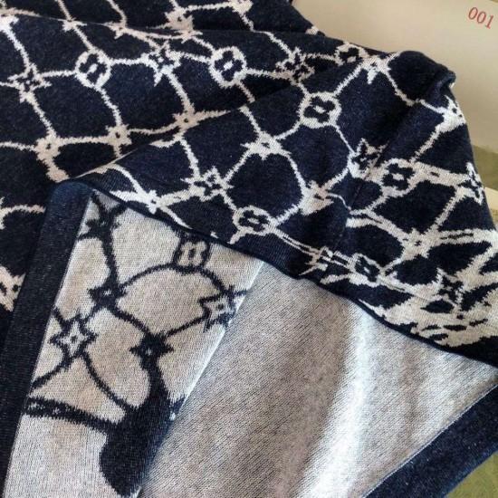 グッチ ジオメトリック格子柄 切替 ニット半袖Tシャツ ネイビー メンズ レディース
