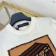 ルイ・ヴィトン 2026SS トランク柄 モノグラムフラワー インターシャ ニット半袖Tシャツ 白 メンズ レディース