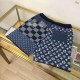 ルイ・ヴィトン 2026AW 嵌花切替 ニットハーフパンツ ショートパンツ ネイビー メンズ レディース