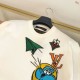 ルイ・ヴィトン Monogram Comics 漫画キャラクター 嵌花ニット半袖Tシャツ 白 メンズ レディース