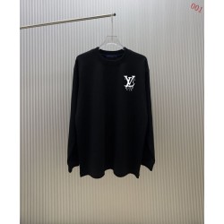 ルイ・ヴィトン ドリップペイント ロゴ ロングスリーブTシャツ ロンT 黒 白 メンズ レディース