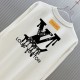 ルイ・ヴィトン ドリップペイント ロゴ ロングスリーブTシャツ ロンT 米白 黒 メンズ レディース