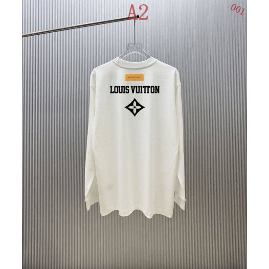 ルイ・ヴィトン ピンクモノグラム ロゴ ロングスリーブTシャツ ロンT 米白 黒 メンズ レディース