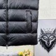 モンクレール メンズ/レディース Ouse フード付き ダウンベスト トリコロールライン ジレ