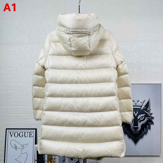 モンクレール レディース Suyenne フード付き Aライン ミドル丈 ダウンコート 軽量ナイロン