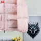 モンクレール レディース Abbaye ロゴ刺繍 パイル地 フード付き ショート ダウンジャケット