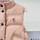 モンクレール レディース Baise スタンドカラー ダウンベスト ロゴワッペン フラップポケット付き