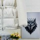 モンクレール レディース テディフリース切替 ハイネック ダウンジャケット ウエスト絞り 中長款