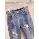 プラダ メンズ デニムパンツ ジーンズ ダメージ加工 岡山デニム ブルー メンズ レディース